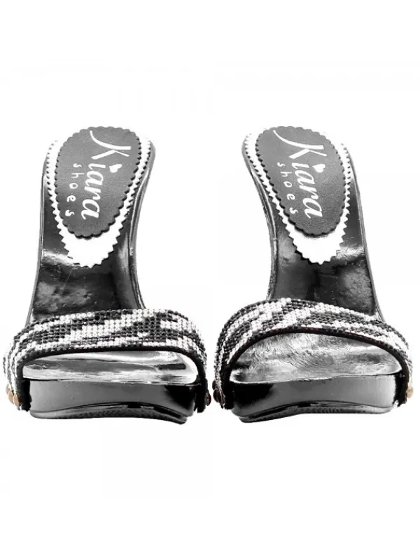 Kiara Shoes ZOCCOLI NERI FASCIA STRASS... Nero Online