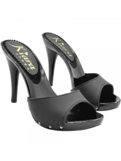 Kiara Shoes ZOCCOLI NERI IN PELLE CON... Nero Outlet