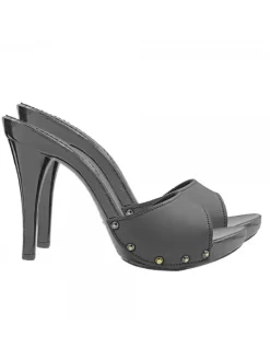 Kiara Shoes ZOCCOLI NERI IN PELLE CON... Nero Outlet