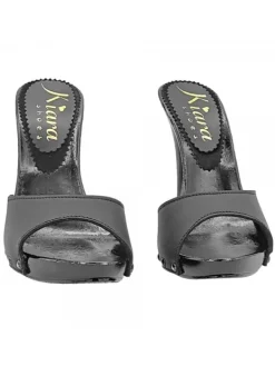 Kiara Shoes ZOCCOLI NERI IN PELLE CON... Nero Outlet