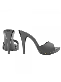 Kiara Shoes ZOCCOLI NERI IN PELLE CON... Nero Outlet