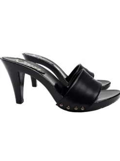 Kiara Shoes ZOCCOLI NERI IN PELLE TACCO 9 Nero Best