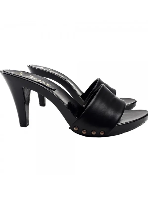 Kiara Shoes ZOCCOLI NERI IN PELLE TACCO 9 Nero Best