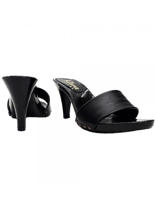 Kiara Shoes ZOCCOLI NERI IN PELLE TACCO 9 Nero Best