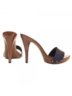 Kiara Shoes ZOCCOLI NERI IN PELLE TACCO 12 Nero Online