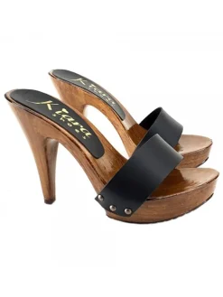 Kiara Shoes ZOCCOLI NERI IN PELLE TACCO... Nero Discount