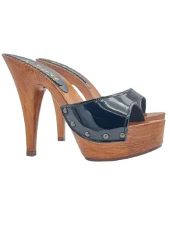 Kiara Shoes ZOCCOLI NERI IN VERNICE CON... Nero New