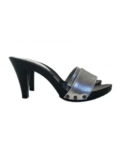 Kiara Shoes ZOCCOLI NERI LACCATI CON... Argento Hot