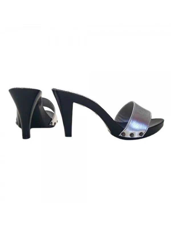 Kiara Shoes ZOCCOLI NERI LACCATI CON... Argento Hot