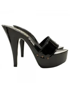 Kiara Shoes ZOCCOLI NERI LACCATI TACCO 13 Nero Hot