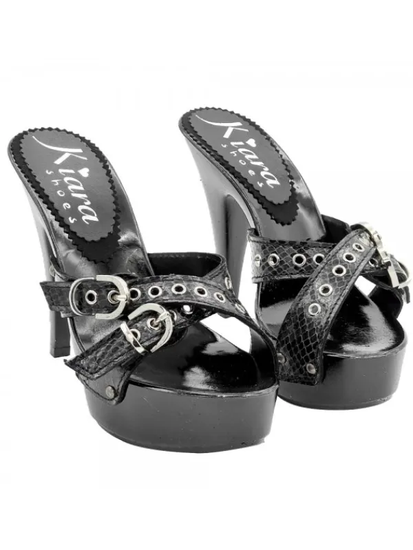 Kiara Shoes ZOCCOLI NERI "EFFETTO... Nero New