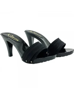 Kiara Shoes ZOCCOLI NERI TACCO 9 CM Nero New