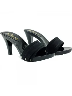 Kiara Shoes ZOCCOLI NERI TACCO 9 CM Nero New