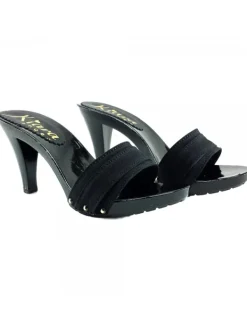 Kiara Shoes ZOCCOLI NERI TACCO 9 CM Nero New