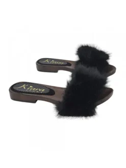 Kiara Shoes ZOCCOLI PELLICCIA BASSI Nero