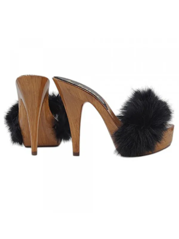 Kiara Shoes Zoccoli Pelliccia Sintetica Nero Clearance