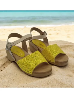 Kiara Shoes Zoccoli per bambina in vero... Giallo Outlet