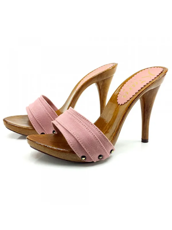 Kiara Shoes ZOCCOLI CON TACCO ALTO Rosa Discount