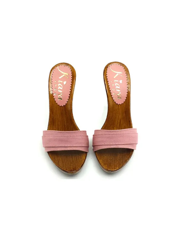 Kiara Shoes ZOCCOLI CON TACCO ALTO Rosa Discount