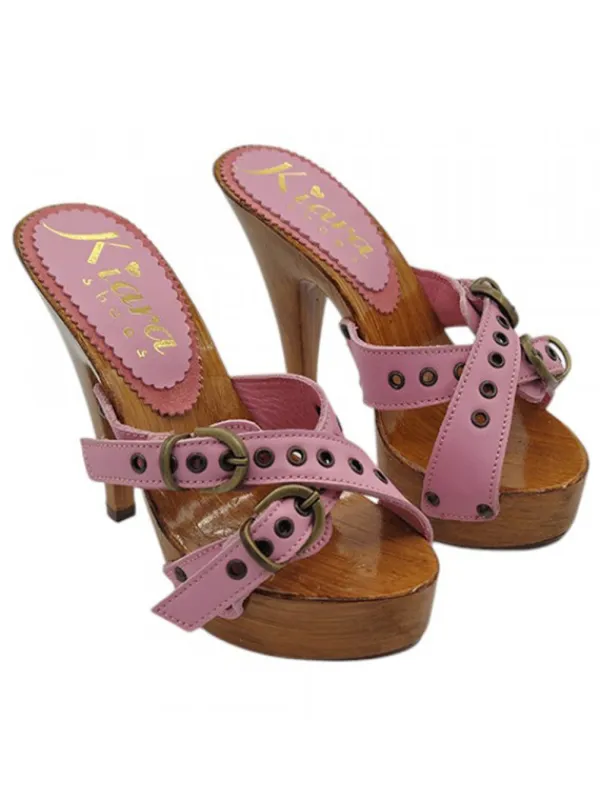 Kiara Shoes ZOCCOLI TACCO ALTO 13 CM Rosa Discount