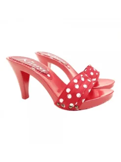 Kiara Shoes ZOCCOLI ROSSI A POIS TACCO 9 Rosso Sale