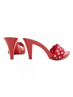 Kiara Shoes ZOCCOLI ROSSI A POIS TACCO 9 Rosso Sale