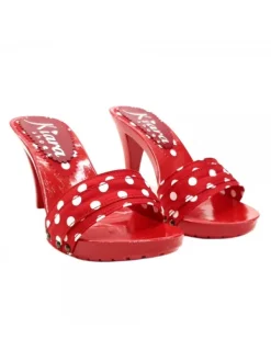 Kiara Shoes ZOCCOLI ROSSI A POIS TACCO 9 Rosso Sale