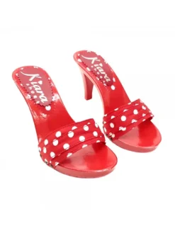 Kiara Shoes ZOCCOLI ROSSI A POIS TACCO 9 Rosso Sale