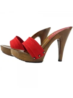 Kiara Shoes Zoccoli Rossi Artigianali... Rosso Online