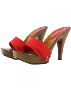 Kiara Shoes Zoccoli Rossi Artigianali... Rosso Online