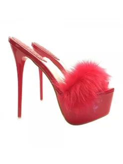 Kiara Shoes ZOCCOLI ROSSI CON PELLICCIA... Rosso Hot