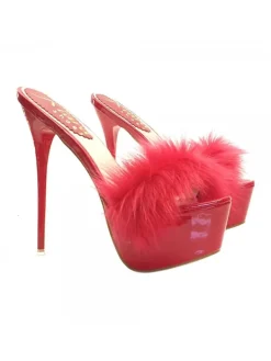 Kiara Shoes ZOCCOLI ROSSI CON PELLICCIA... Rosso Hot