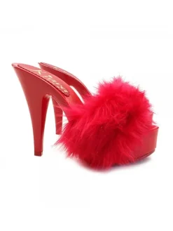 Kiara Shoes ZOCCOLI ROSSI CON PELLICCIA... Rosso Hot