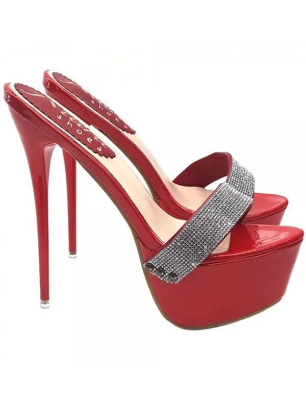 Kiara Shoes ZOCCOLI ROSSI CON STRASS... Rosso