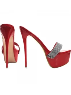 Kiara Shoes ZOCCOLI ROSSI CON STRASS... Rosso