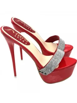 Kiara Shoes ZOCCOLI ROSSI CON STRASS... Rosso