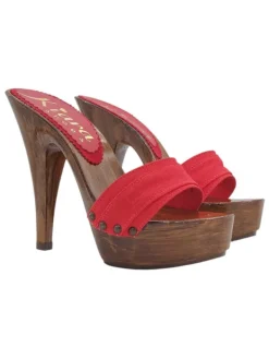 Kiara Shoes ZOCCOLI ROSSI CON TACCO 13 CM Rosso Hot