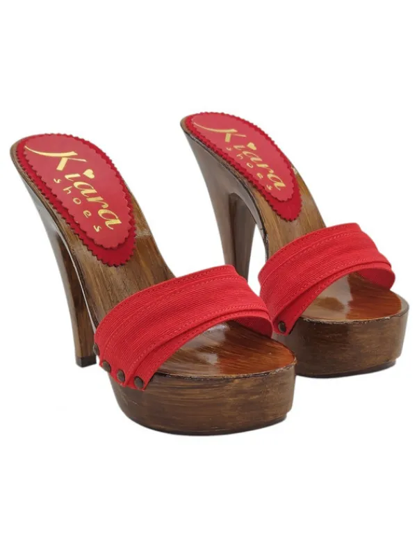 Kiara Shoes ZOCCOLI ROSSI CON TACCO 13 CM Rosso Hot
