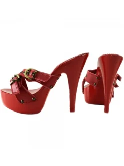 Kiara Shoes ZOCCOLI ROSSI IN CUOIO... Rosso Best