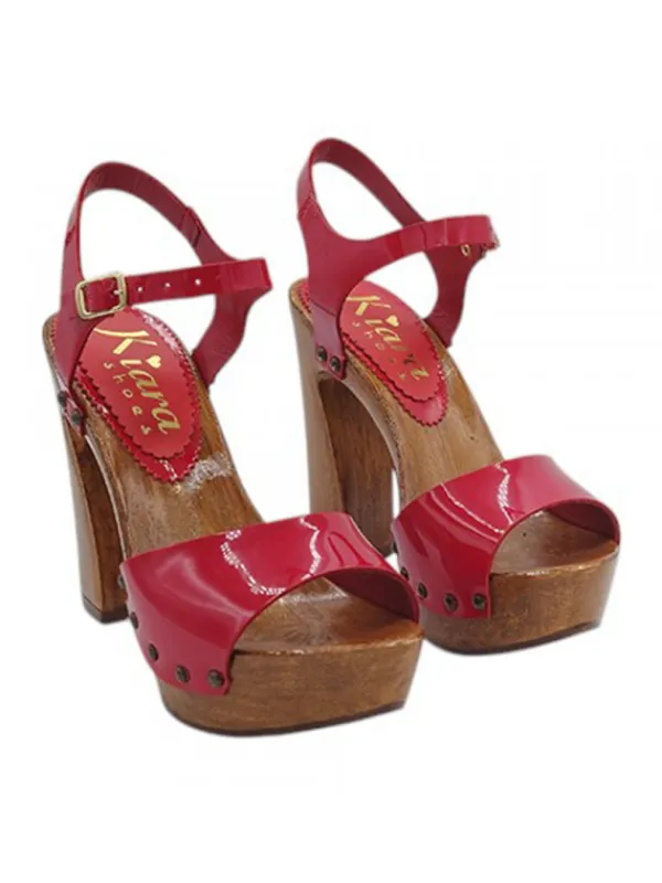 Kiara Shoes Zoccoli Rossi Lucidi con... Rosso Clearance