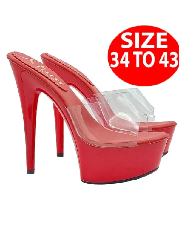 Kiara Shoes ZOCCOLI ROSSI TRASPARENTI... Rosso Discount