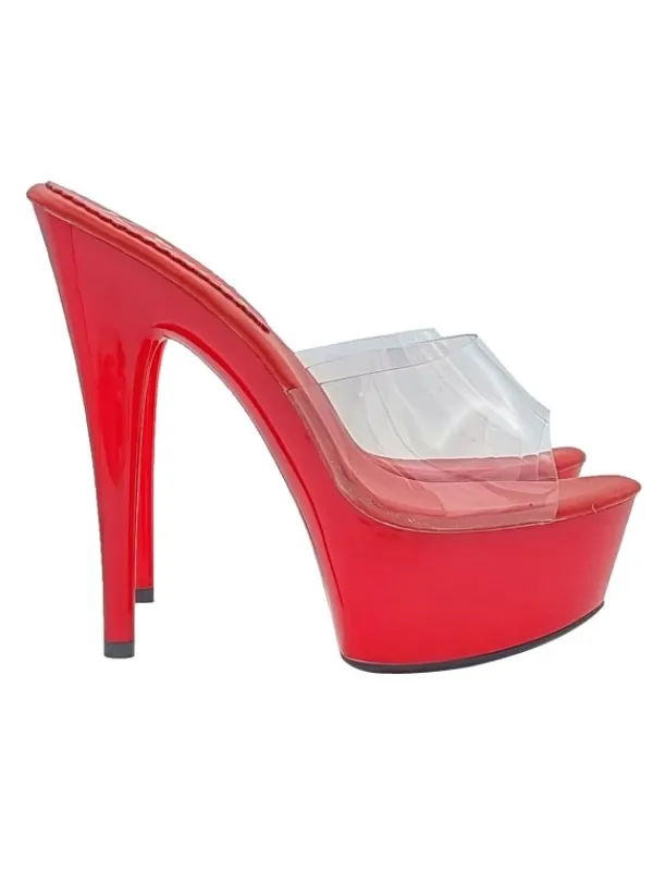 Kiara Shoes ZOCCOLI ROSSI TRASPARENTI... Rosso Discount