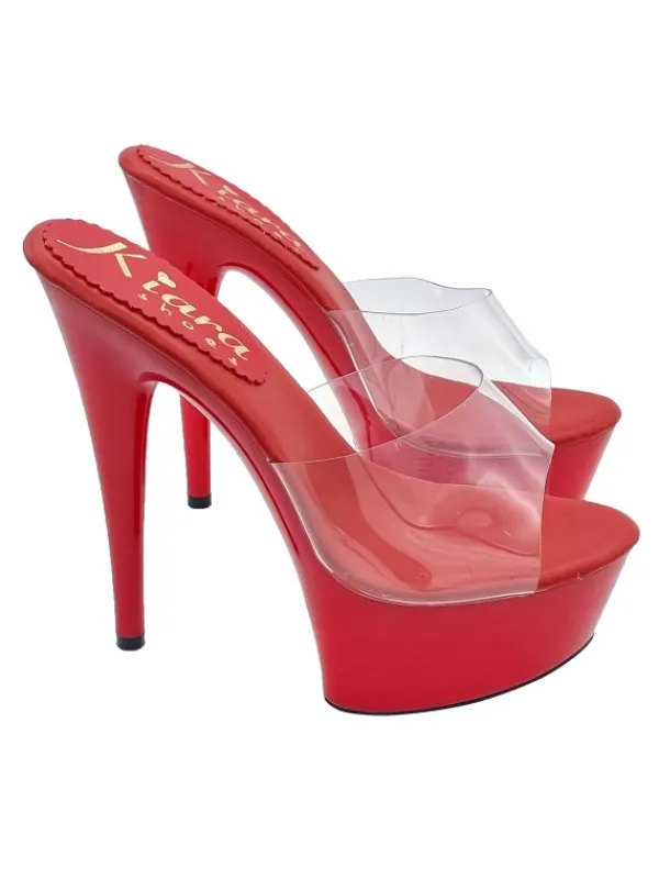 Kiara Shoes ZOCCOLI ROSSI TRASPARENTI... Rosso Discount