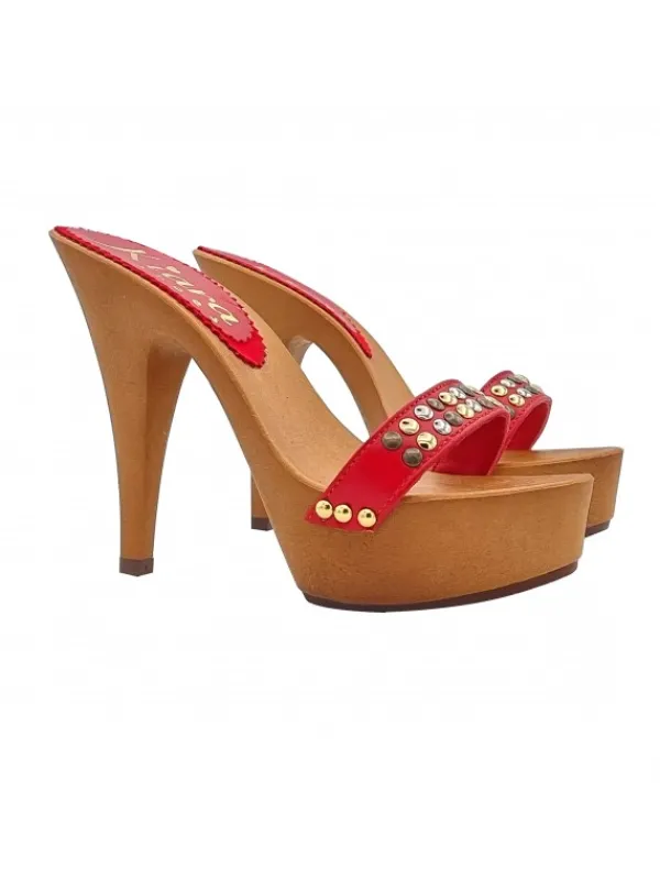 Kiara Shoes ZOCCOLI CON BORCHIE... Rosso Outlet