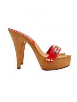 Kiara Shoes ZOCCOLI CON BORCHIE... Rosso Outlet