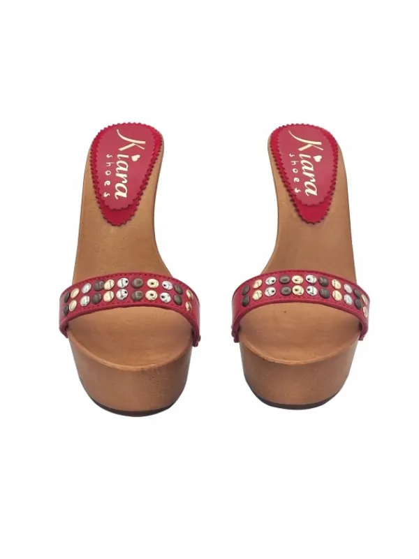 Kiara Shoes ZOCCOLI CON BORCHIE... Rosso Outlet