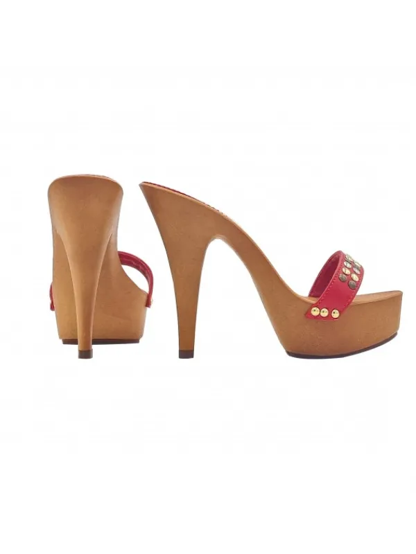 Kiara Shoes ZOCCOLI CON BORCHIE... Rosso Outlet