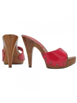 Kiara Shoes Zoccoli sexy in vernice... Rosso Discount