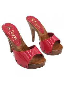 Kiara Shoes Zoccoli sexy in vernice... Rosso Discount