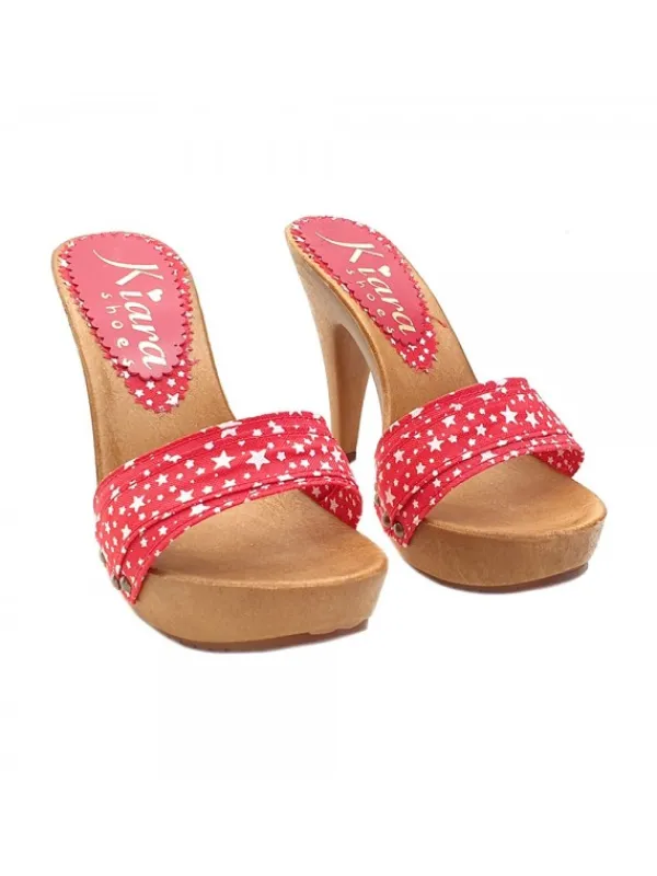 Kiara Shoes ZOCCOLI STELLATI CHRISTMAS... Rosso